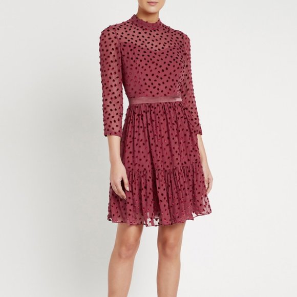 Rebecca Taylor Dresses & Skirts - REBECCA TAYLOR Velvet Dot Dress